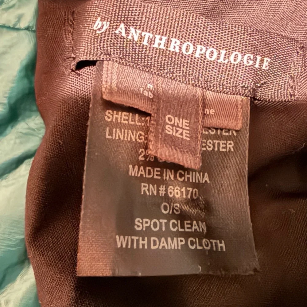 Anthropologie Teal Quilted Puffer Bucket Hat